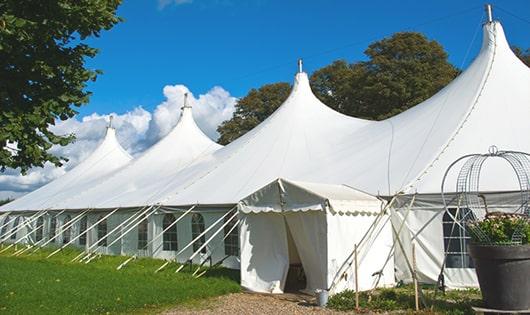 multiple portable toilets for large-scale outdoor events, ensuring availability for all guests in Bay Pines